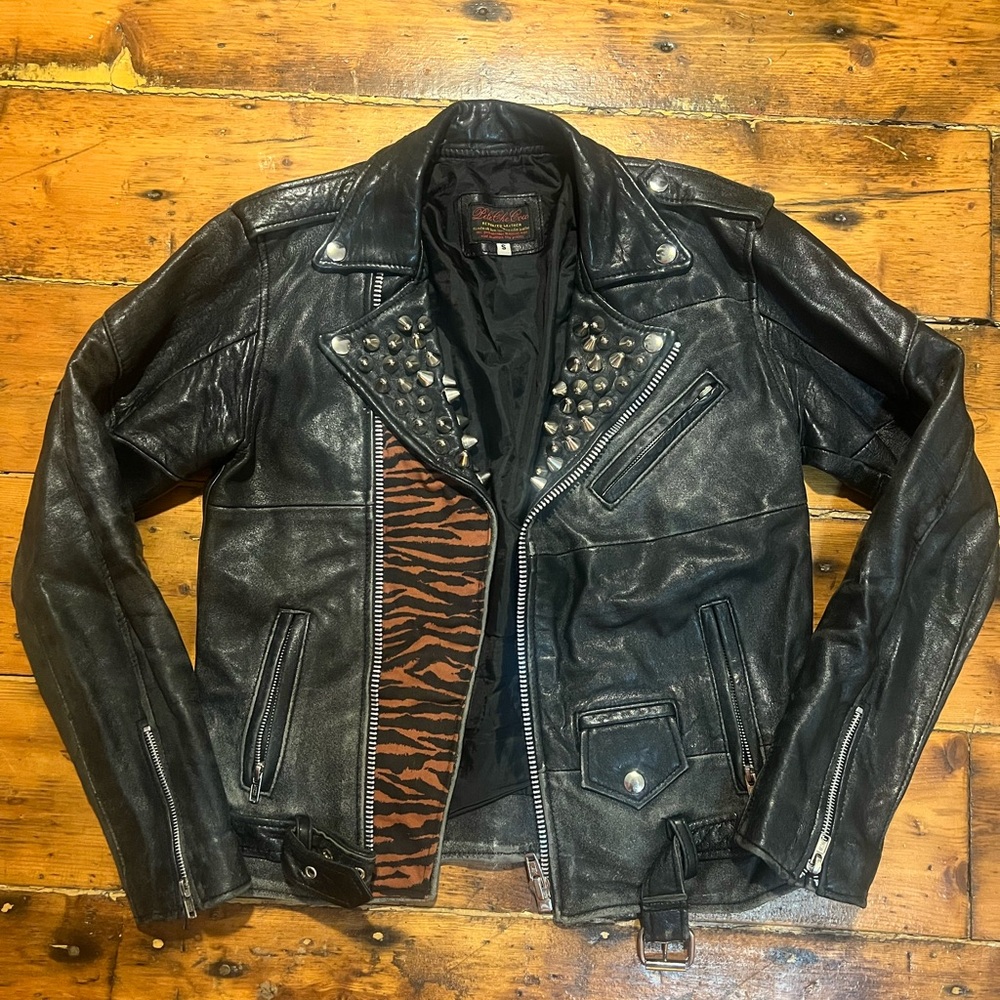 Black Genuine Leather Studded Jacket